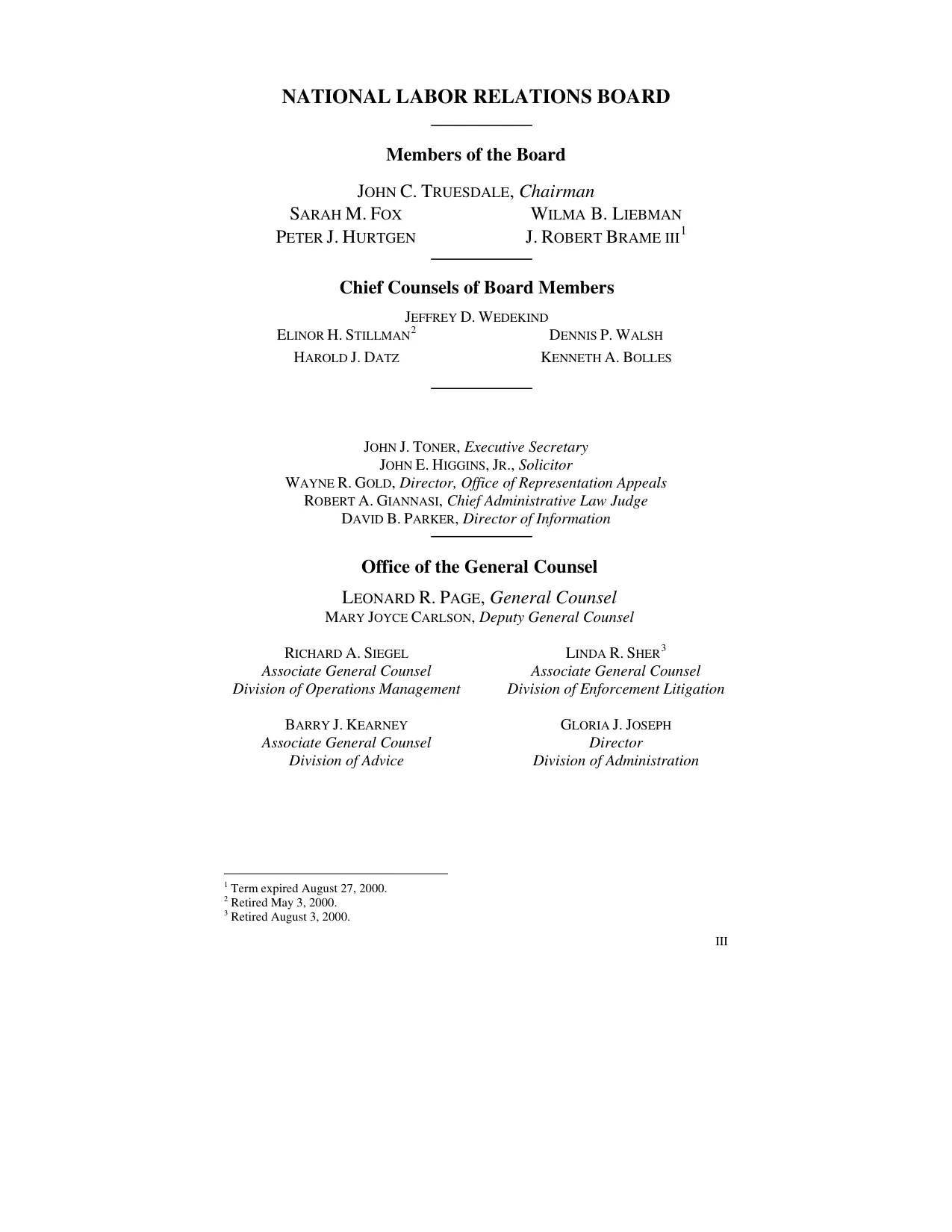 Source page 1 of NLRB FY2000 annual report