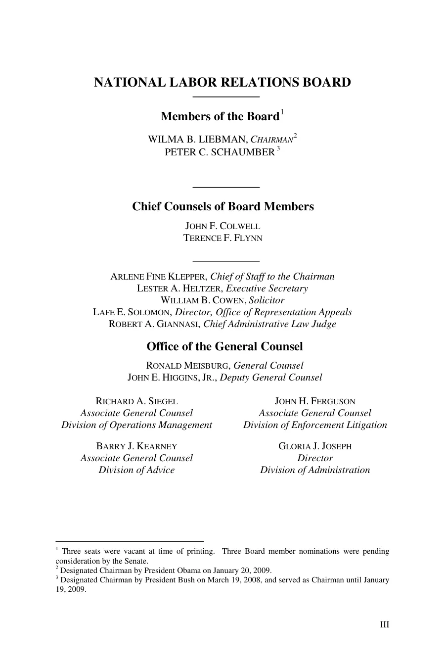 Source page 1 of NLRB FY2009 annual report
