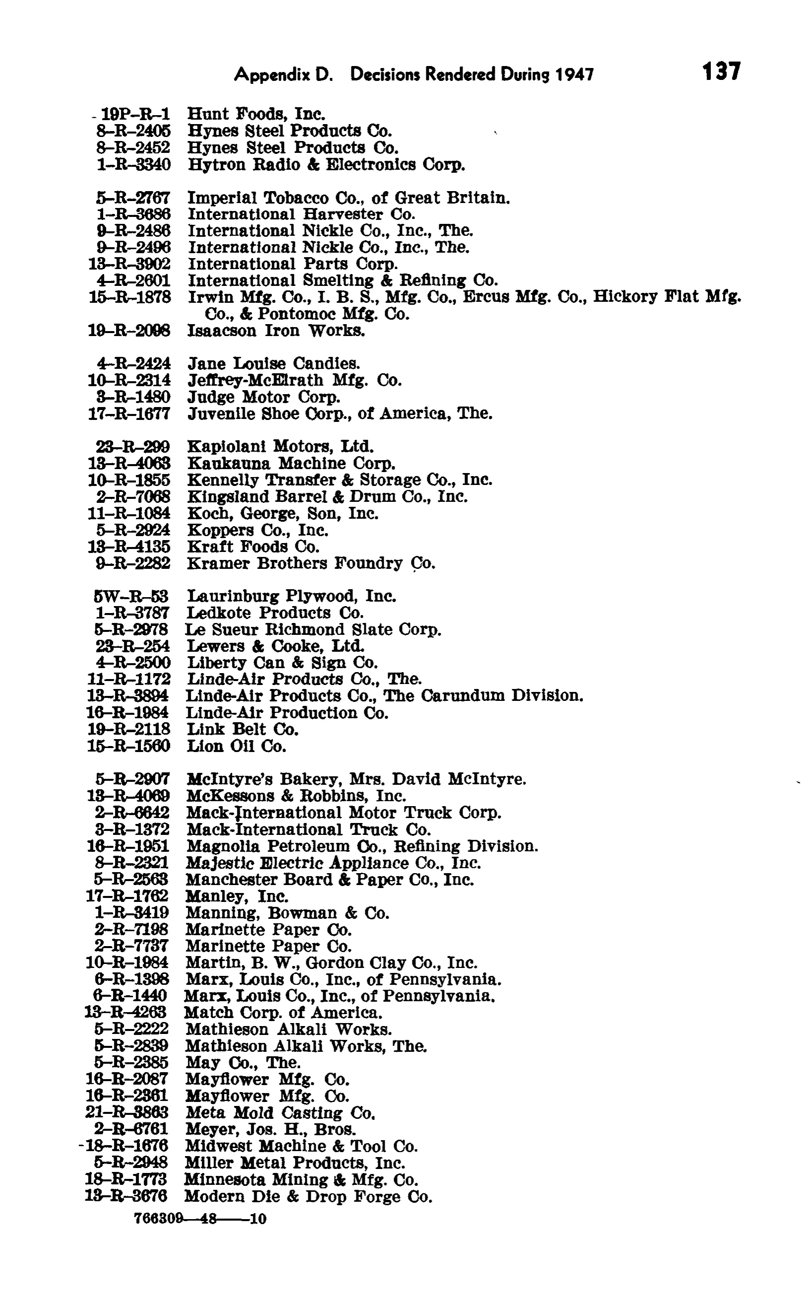 Source page 145 of NLRB FY1947 annual report